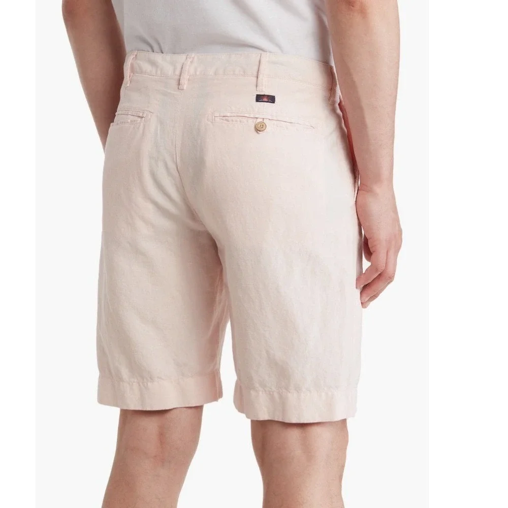 Faherty Malibu Linen & Cotton Chino Shorts, Size 40 Waist, Summer Pink,‎ NWT